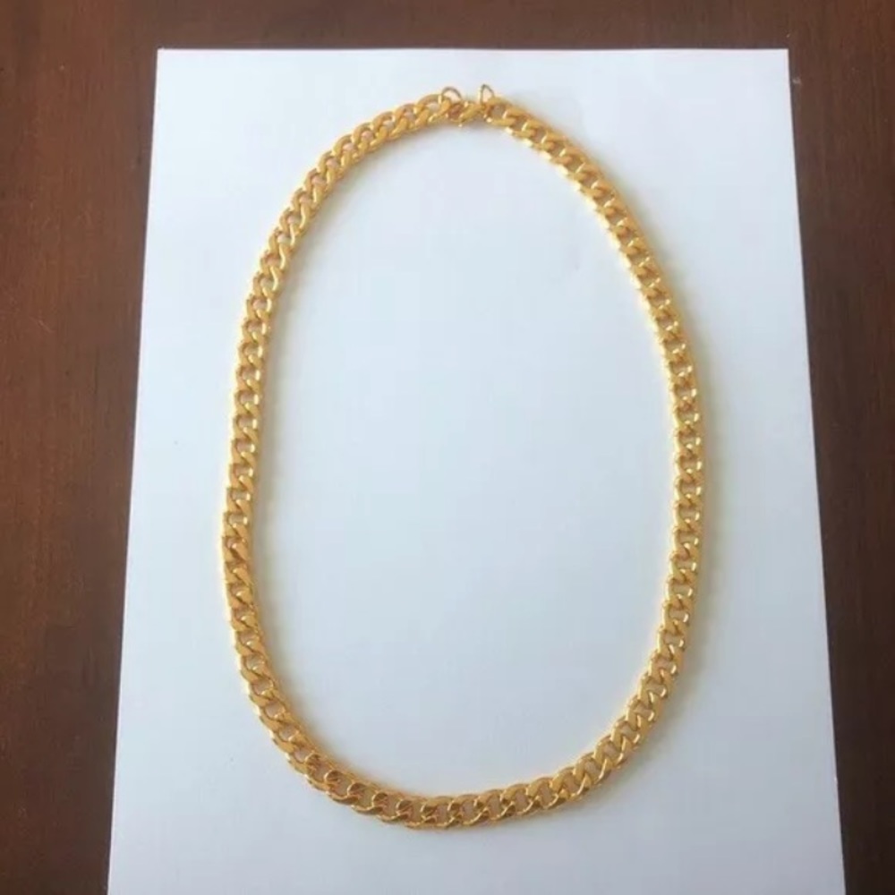 18k Yellow Gold Plated Cuban Link Necklace 10mm